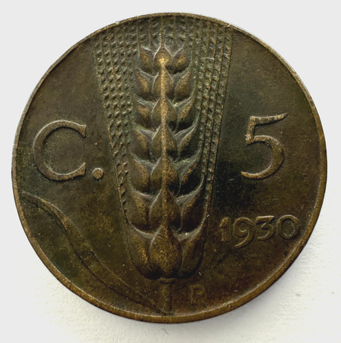Moneta centesimi 1930 r - 5,