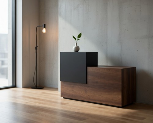 Bancone reception legno nero