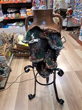 presepe artigianale Giara TerracottaSu Piedistallo In Ferro Cm. 80