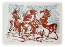 RENATO MARINO MAZZACURATI - Cavalli, 1967 - Litografia