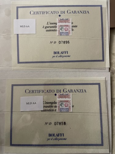 Lotto francobolli certificati