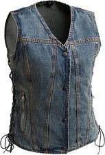 Gilet denim moto donna First