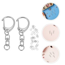  100 Pezzi Moschettone Semplice Portachiavi Clip Portachiavi Anelli a D