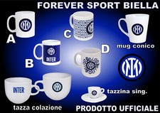 TAZZA COLAZIONE, MUG & TAZZINA da CAFFE'  FC INTER IN PORCELLANA ORIGINALI