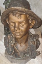 Scultura In Bronzo Antica G . DE MARTINO , TESTA RAGAZZO
