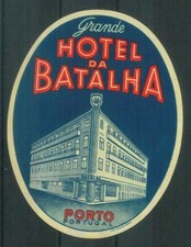 87075 - PORTUGAL  - Vintage hotel LABEL - Grand Hotel  DA BATALHA - PORTO