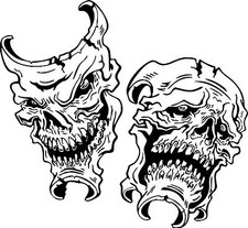 Happy Sad Evil Face Skull