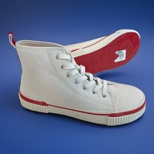 $ 845 CHRISTIAN LOUBOUTIN Olona Canvas Uomo Pedro Flat Sneakers 45 Bianco