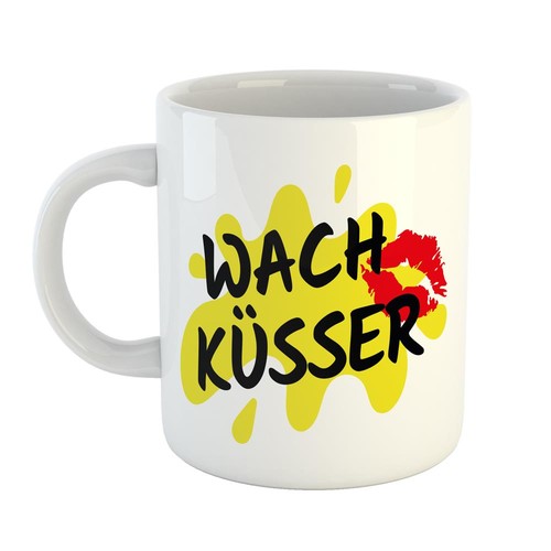 Tazza caffè bacio cera labbra