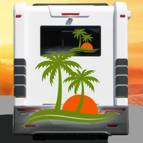 Adesivo palma camper roulotte