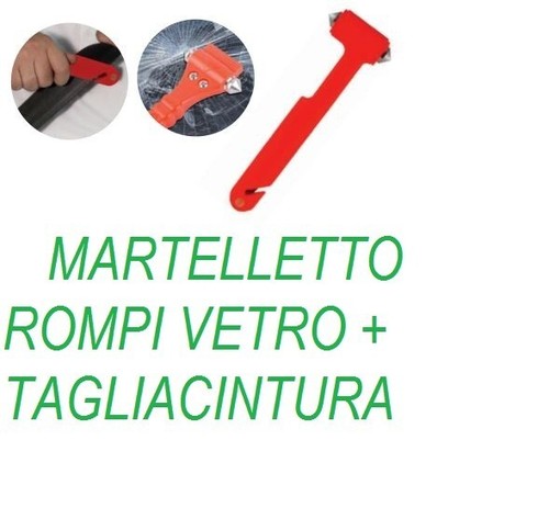 Martelletto rompi vetro - martelletto, +