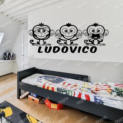 Adesivo murale nome - nome, tre
