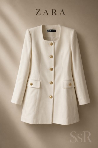 Zara blazer lungo avorio - zara, di