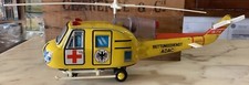 ELICOTTERO GIOCATTOLO IN LATTA GRANDE VINTAGE T.N. NOMURA SERVIZIO DI SOCCORSO ADAC funzionante anni 50