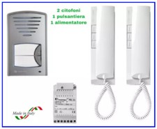 Kit citofono 2 fili bifamiliare farfisa con citofoni pulsantiera e alimentatore