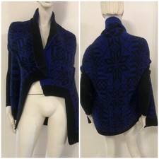 MAJE Maglione nero blu fantasia Tg 1