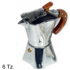 CAFFETTIERA EXPRESS SAMANTHA WOOD 6 Tz. 6 TAZZE IN ALLUMINIO CAFFE' MOKA RADICA