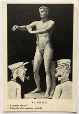 Cartolina Pubblicitaria ironica satirica sanzioni prodotto italiano T16