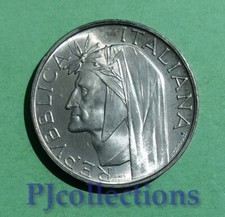 M314-ITALIA-ITALY 500 LIRE 1965 DANTE ALIGHIERI UNC ARGENTO/SILVER