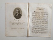 1818 Ortolani Ritratto/Bio Niccolò Gervasi, Farmacista Chimico Botanico, Palermo