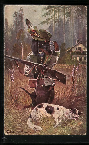 Cartolina artista müller - d'artista, m.