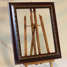 Cornice Stile BAROCCO Antica Bordeaux + Rilievi Oro LEGNO e Pastiglia Epoca 900