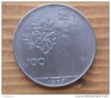 100 LIRE DEL 1957 DELLA REPUBBLICA ITALIANA-CIRCOLATE MA IN BUONA CONSERVAZIONE-