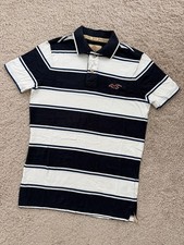 Polo uomo manica corta Y2K Hollister nuova con etichetta taglia M blu navy/bianco a righe