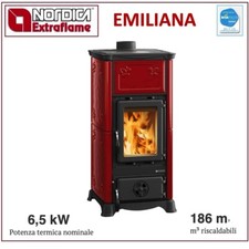LA NORDICA EMILIANA STUFA LEGNA RIVESTIMENTO MAIOLICA 6,5 kW BORDEAUX 3009220