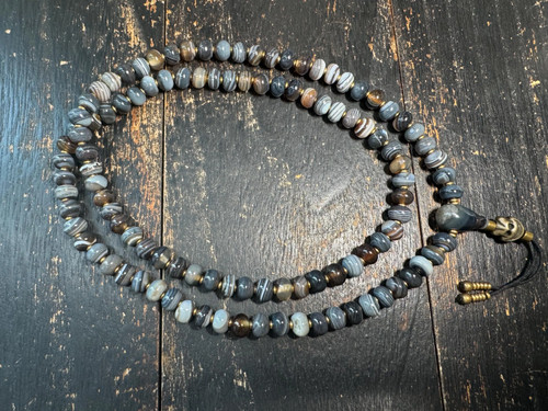 Collana mala agata - , tibetana