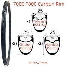 Cerchio in carbonio 700C 25mm