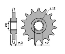 PIGNONE PBR ACCIAIO 16 DENTI MOTO APRILIA FANTIC MALAGUTI BETA 50 PASSO 420 600M