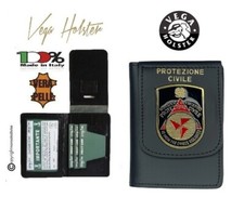 Portafoglio Portadocumenti Vera Pelle con Placca Protezione Civile Ministero del