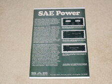 SAE Ad, 1977, 2600, 2400l,2200 Amplificatori, Specifiche, Info