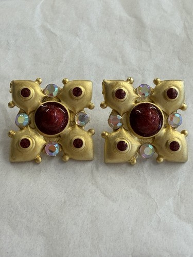 Orecchini perno fiore strass - a,