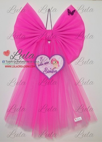 Fiocco nascita tulle - in, +