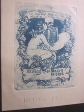 41349 Ex Libris Orazio Gaigher Simbolismo 16x13 cm