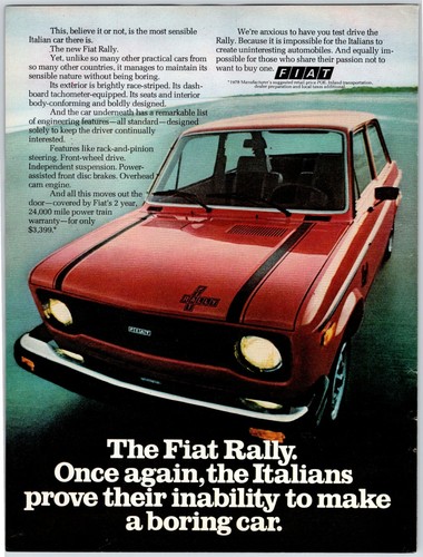 Pubblicità rivista fiat rally - rivista,