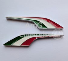 Distintivi Tricolore Alettone Laterale Cromato Italia per Fiat 595 500 Spider Abarth 695 124