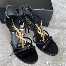 Sandali Saint Laurent YSL taglia 39 Capretto glomer/oro. Cassandra 100 YSL