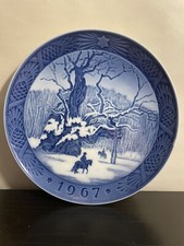 Piatto blu Royal Copenhagen Danimarca 1967 Kai Lange "The Royal Oak" 18,2 cm 7,5"