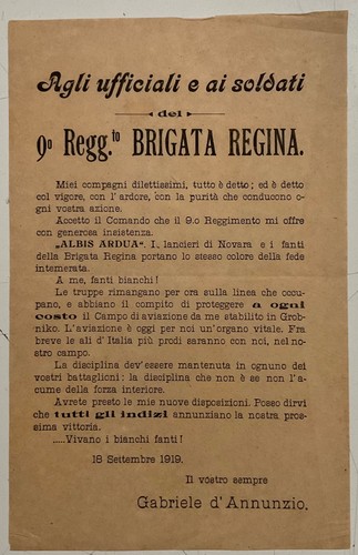 Fiume annunzio regg to - g.d’annunzio, 9