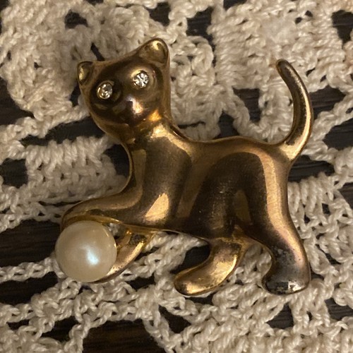 Spilla gatto vintage che - , gioca