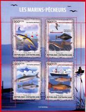A1661 -CENTRAFRICA R - ERRORE: MISSPERF, MINIATURA S -2019 Barche da pesca Pesci