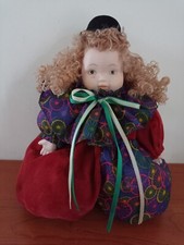 Bellissima e Spiritosa Bambola Di Porcellana Vintage con Vestito da Clown