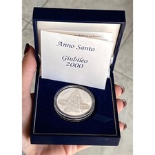 MONETA ANNO SANTO 2000 GIUBILEO ARGENTO SILVER PURO 999 PROOF UNC