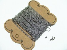 1mt catena a pallini sfere 1,5mm(+ 5 chiusure) acciaio inox colore argento scuro