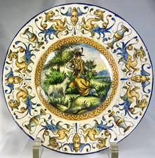 Ancien plat majolique - ancien, en