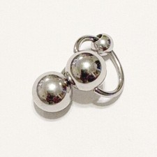 Bilanciere artigianale acciaio chirurgico massiccio 10+10mm sfere 14g REVERSIBILE 14g VCH.