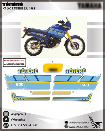 Adesivi 600 tenere - xt, 3aj